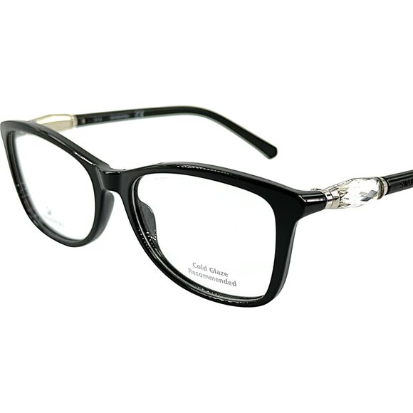 Swarovski SK5336 Womens Plastic Eyeglass Frame 001 Shiny Black 53-16